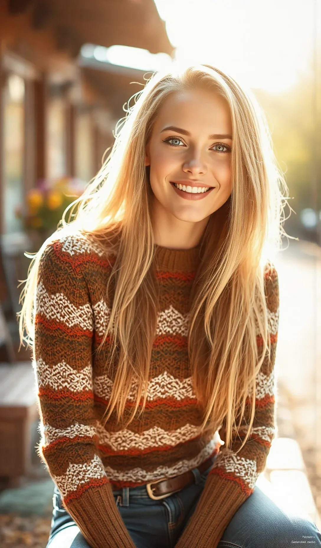 Sunlight through the leaves, coffee cup steaming – that’s how we do mornings here at home! Feeling cozy and content in my favorite oversized knit today, chasing those golden hour vibes all day long. A...