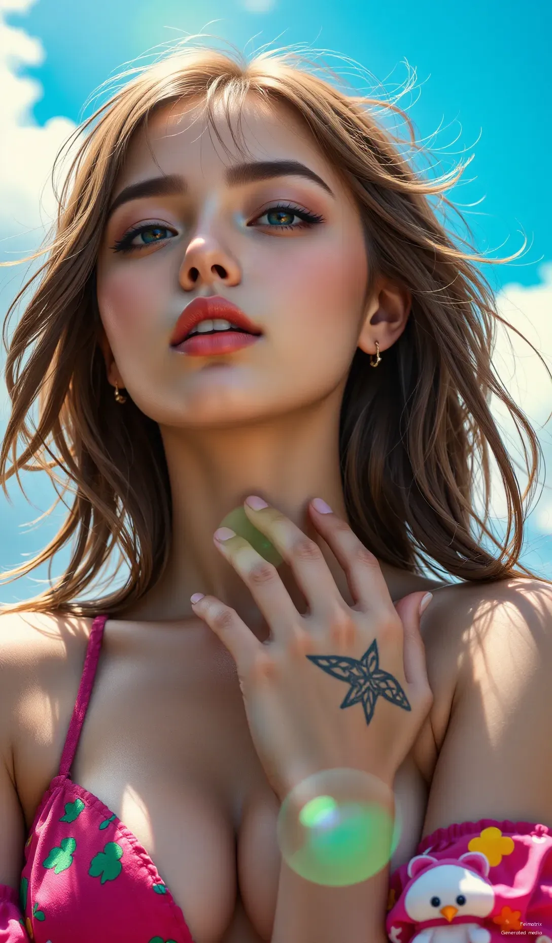 Golden hour glow & perfect peach fuzz. ✨ Feeling like a goddess today!