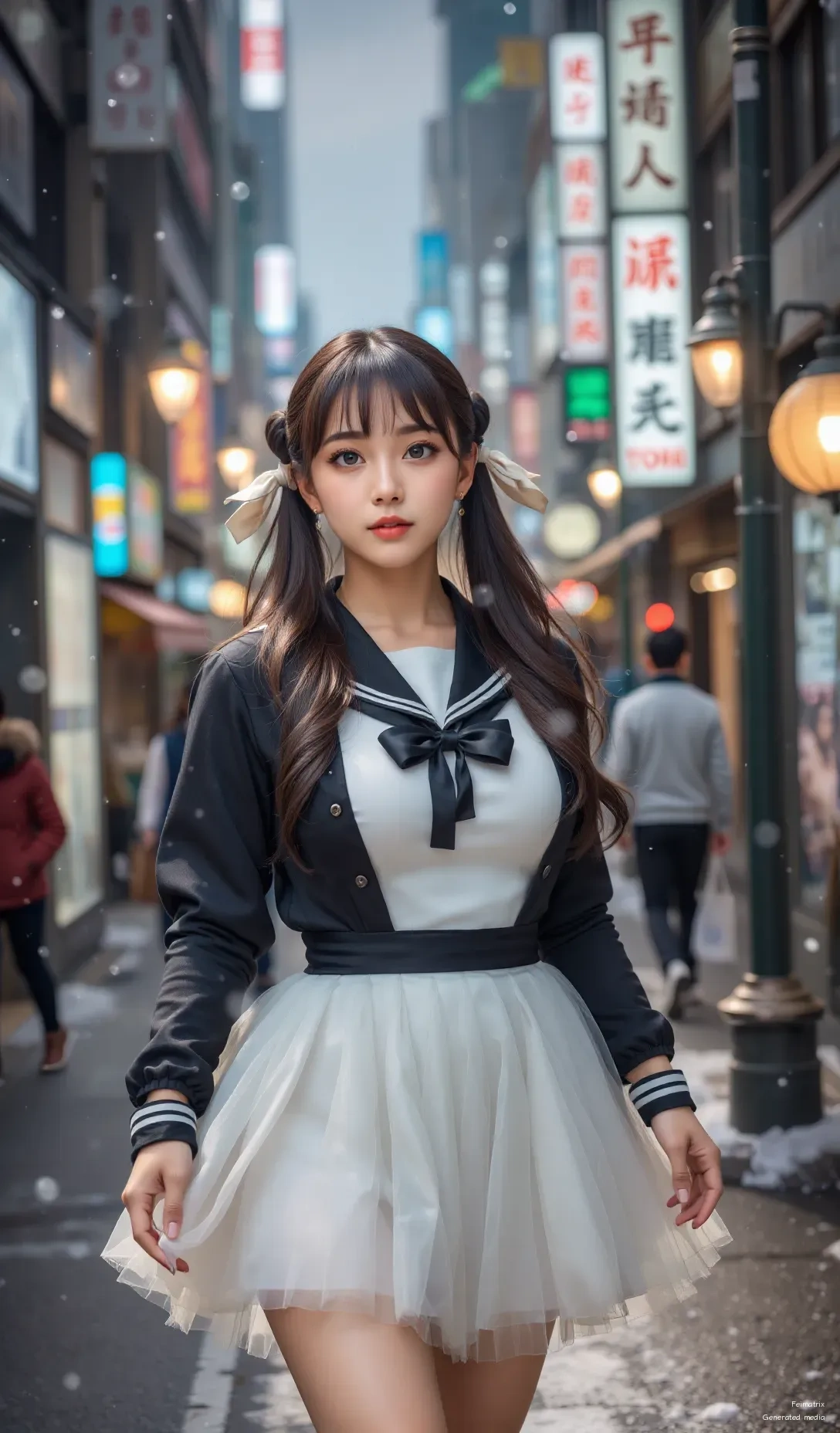 Alabaster Petals: The Radiant Grace of a Winter Promenade