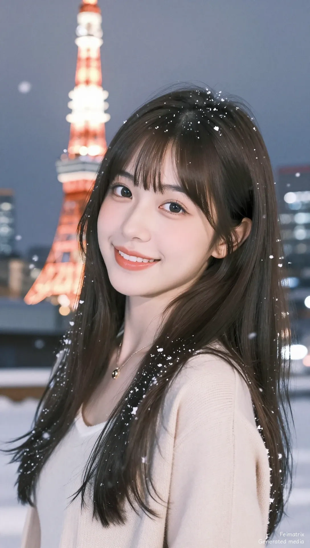 A Captivating Winter Night Scene in Tokyo