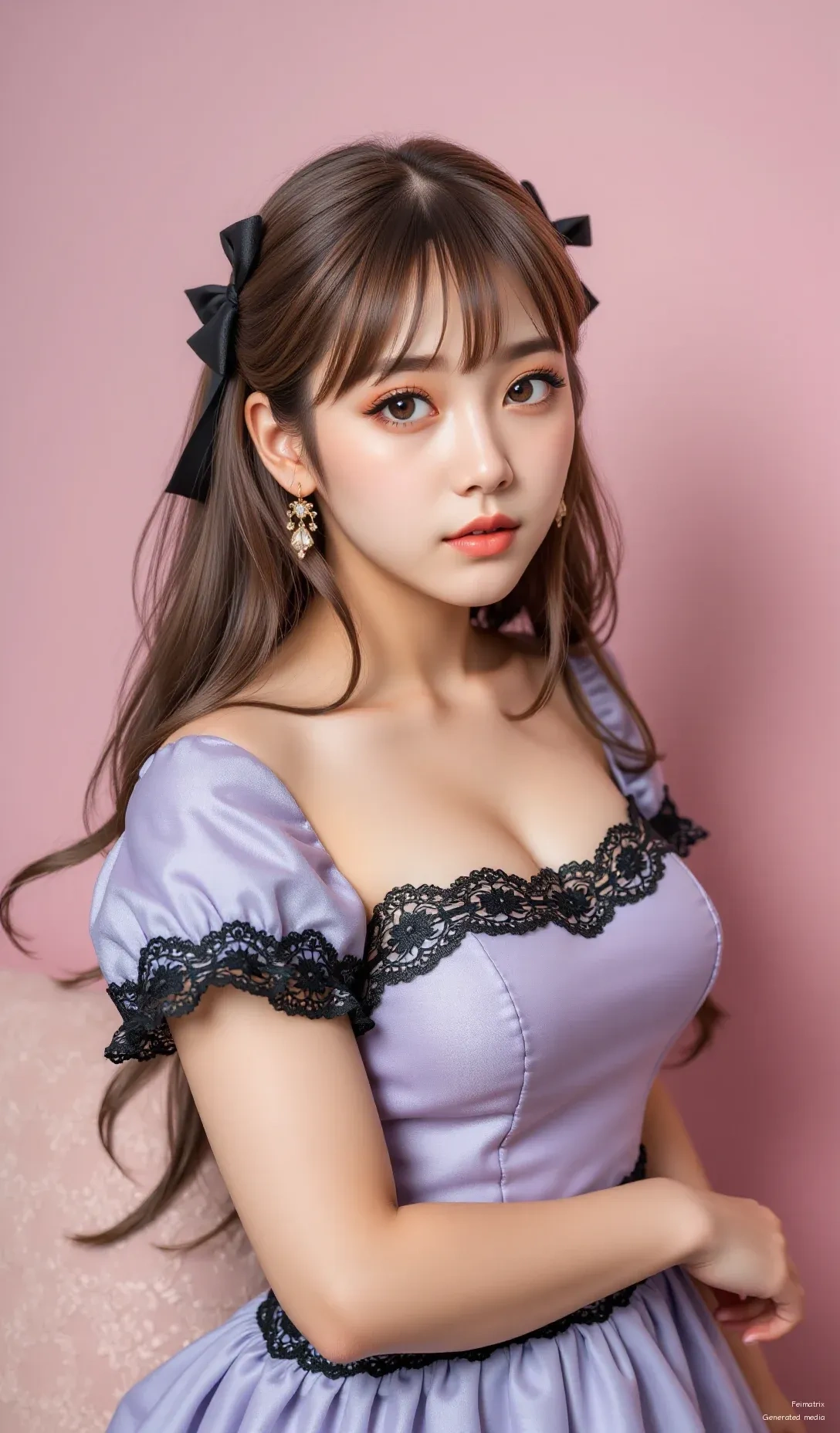 I’m not just dressed up—I’m living in a dream. 🌸✨  
This lavender lace dress? My favorite fantasy.  
Let’s make every day feel like a storybook moment.