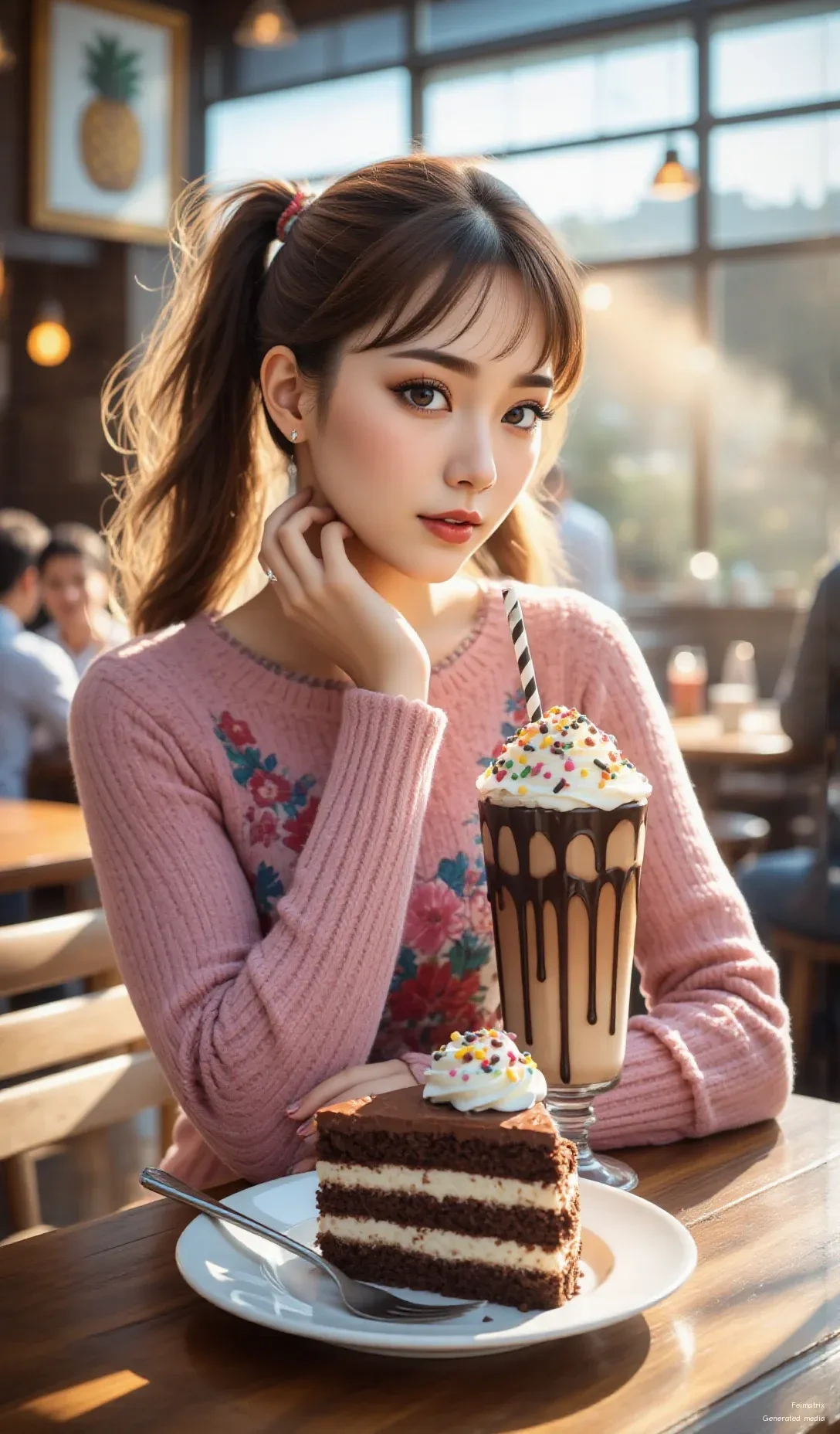 Soaking up these golden hour vibes with a slice of heaven and a dreamy milkshake. This is exactly what my sweet tooth ordered!