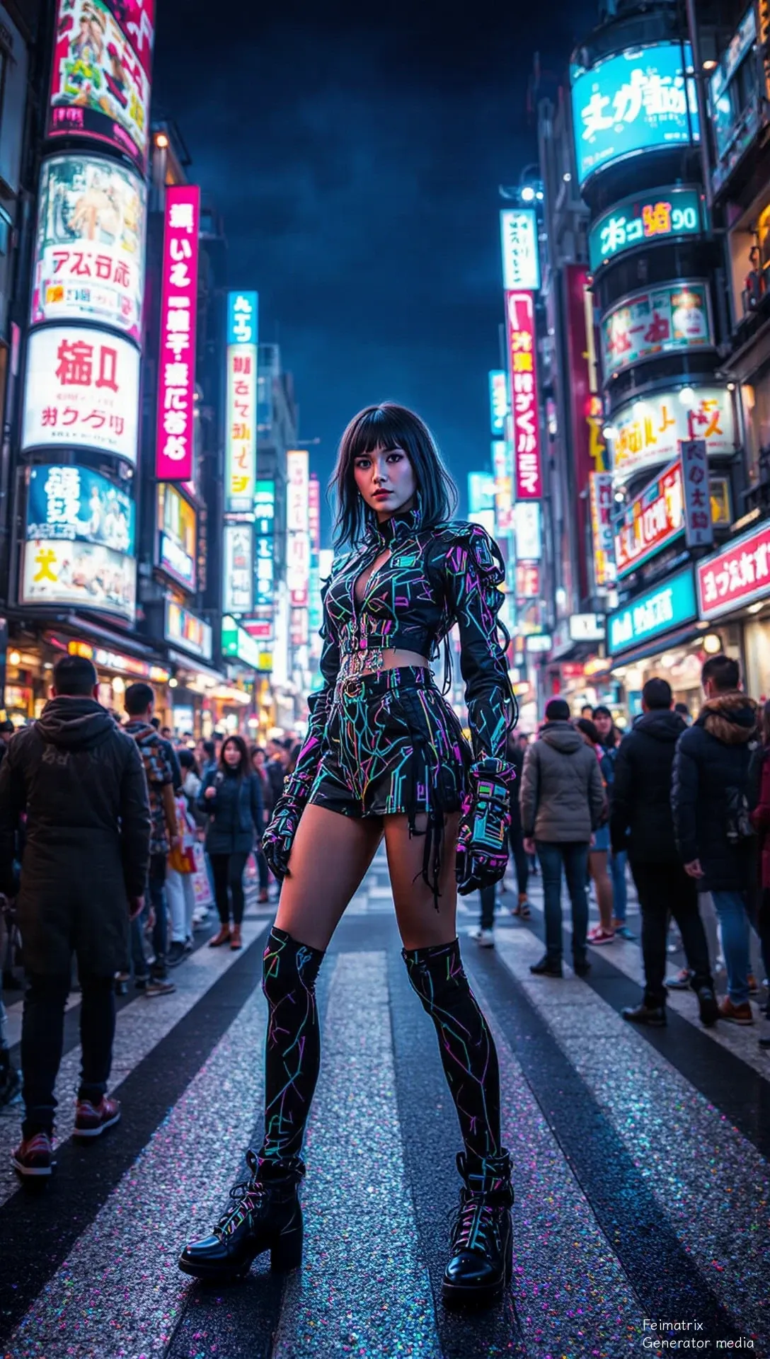 Neon Heartbeat in the Shibuya Rain