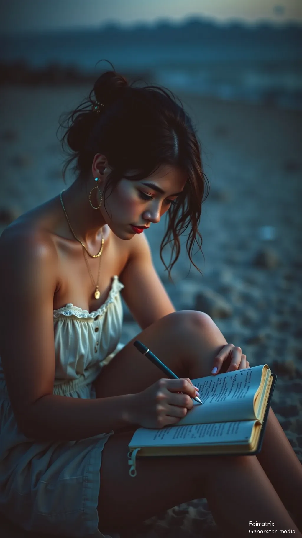 Ink-Stained Echoes of a Twilight Shore