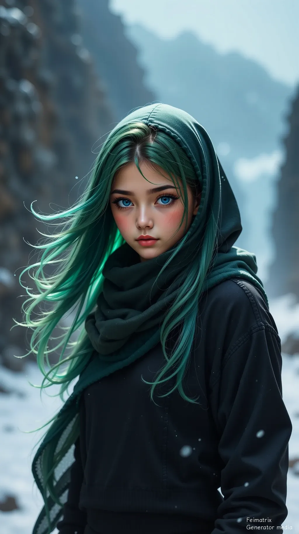 Cyan Thaw in a Concrete Winter