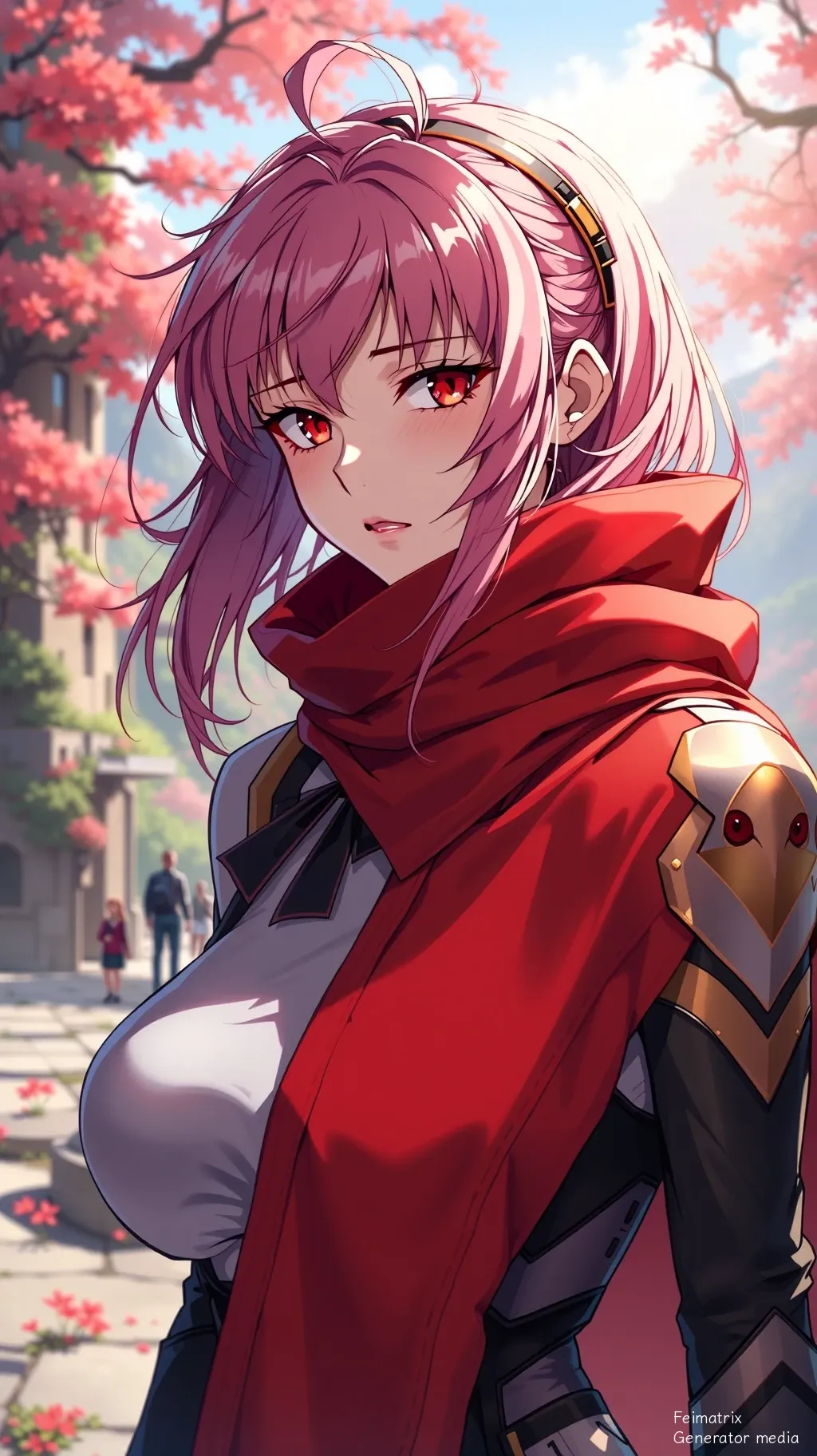 Crimson Petals in a Concrete Gale