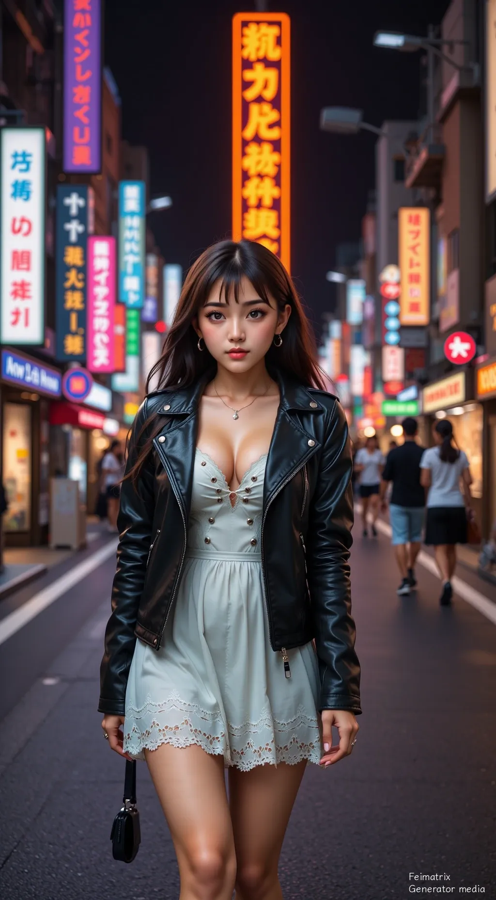 Neon Heartbeats in the Midnight Rain