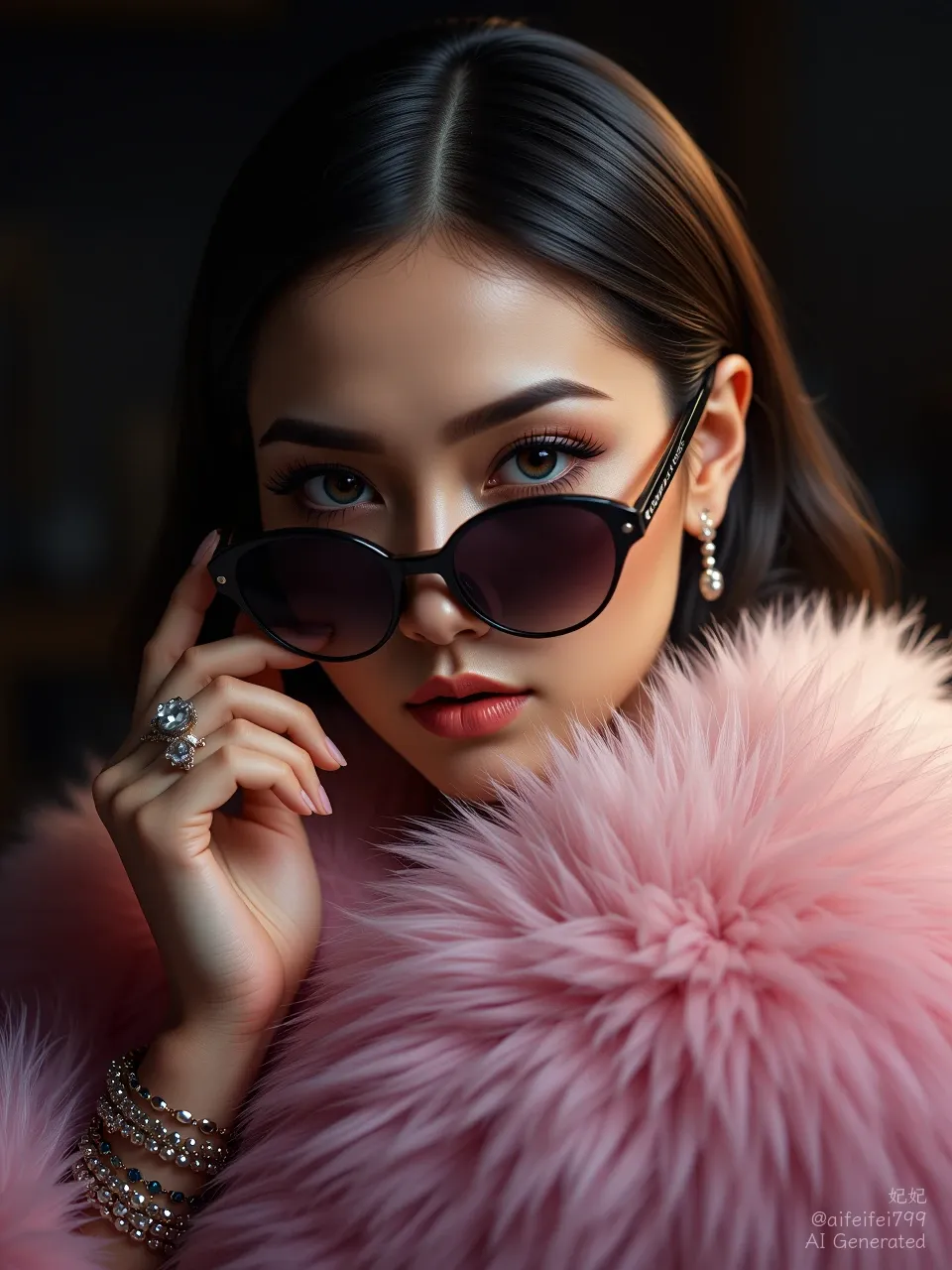 A Blush Beneath the Neon Frost