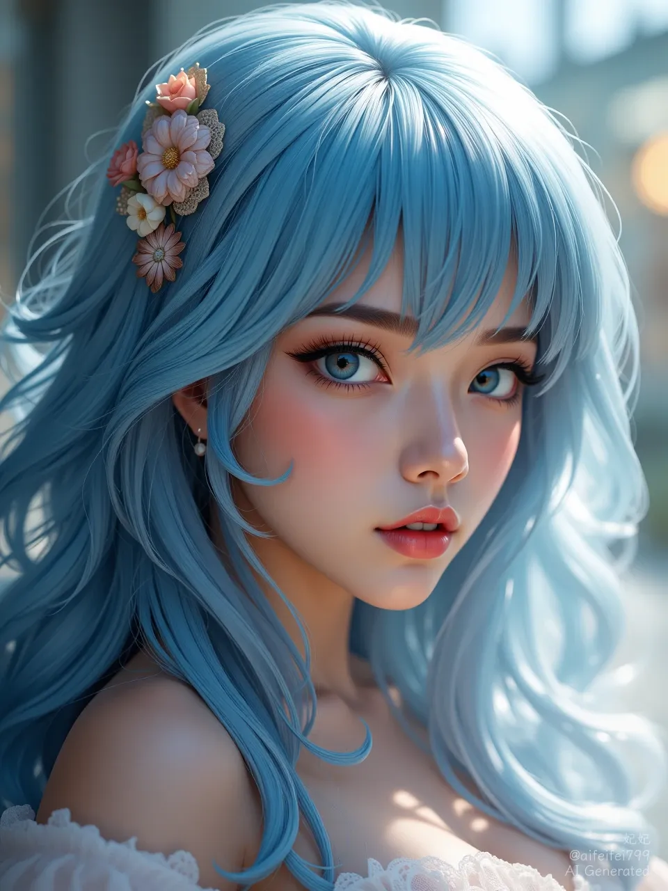 Cerulean Whispers in a Rain-Kissed Corner