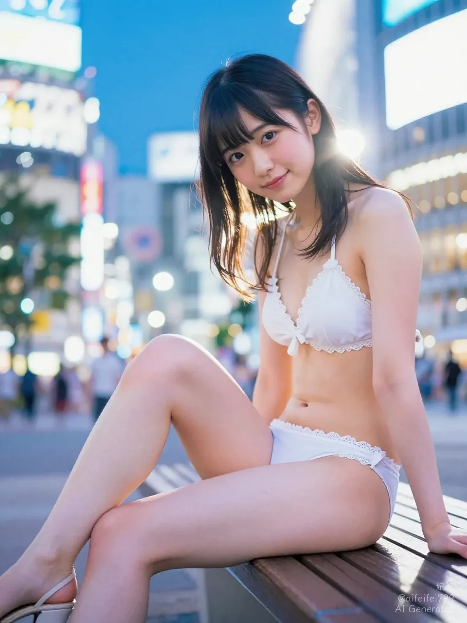 White Lace Amidst the Neon Hum