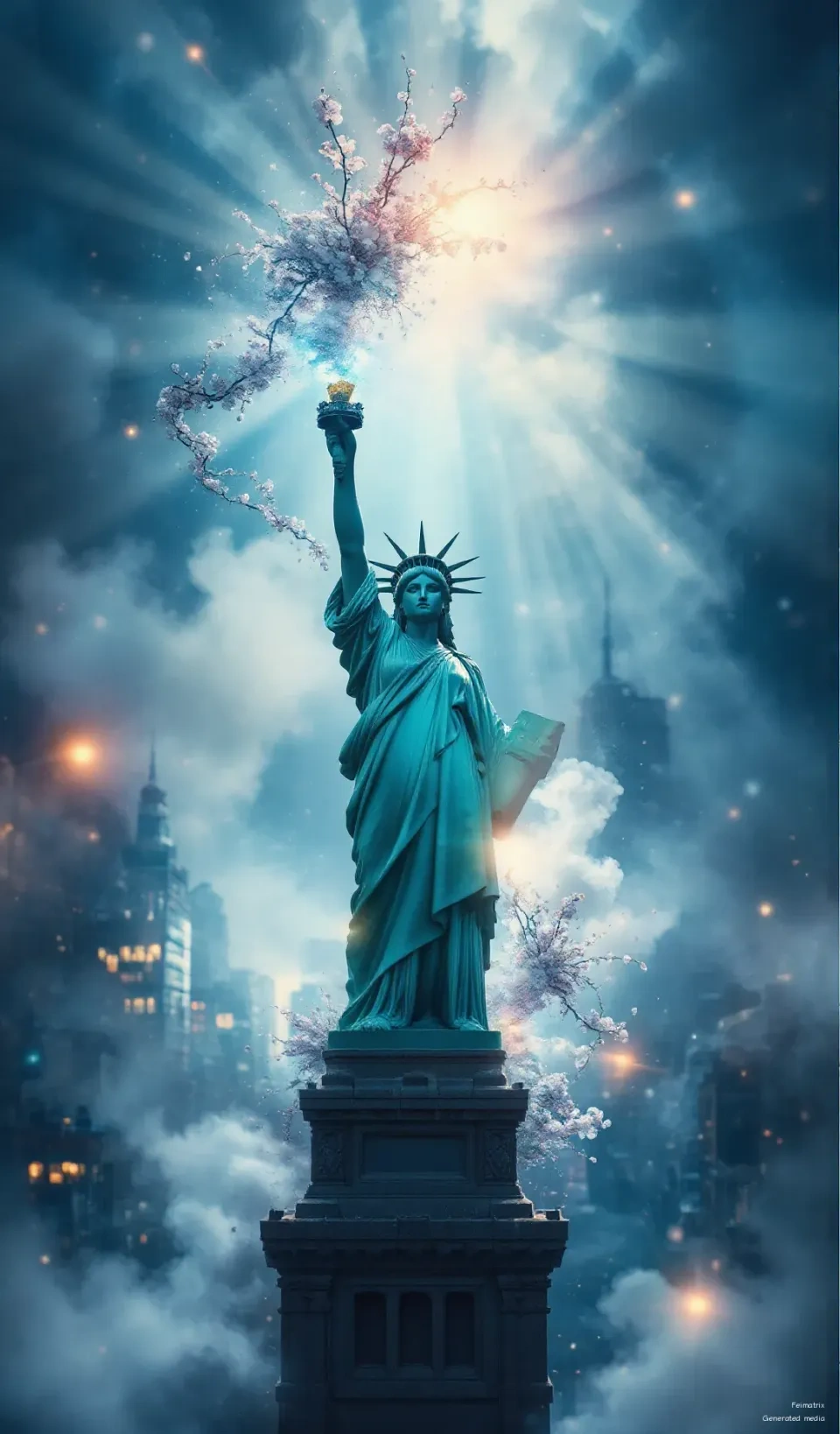 Liberty in Bloom: A Surreal Reimagining of New York’s Icon