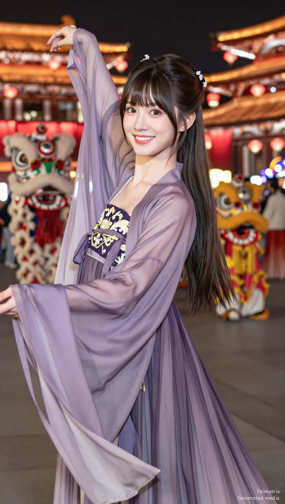 Purple Mist Over Old Roofs: A Morning After in Hanfu