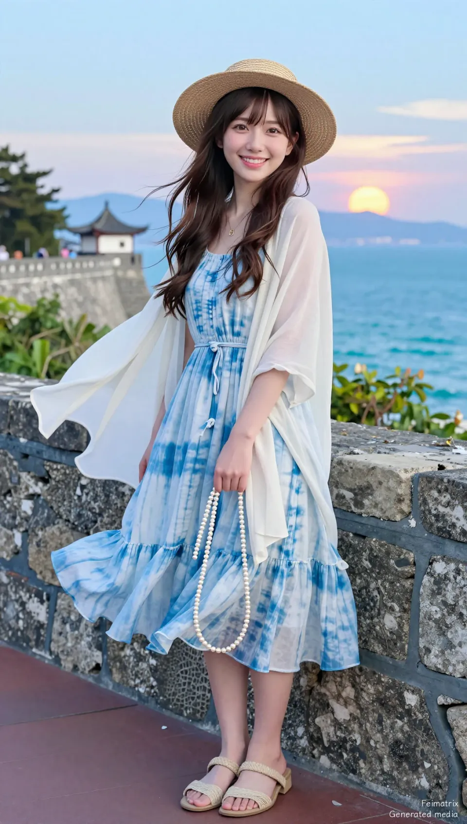 The Girl in Blue: Waiting Where the City Bleeds Into Sea