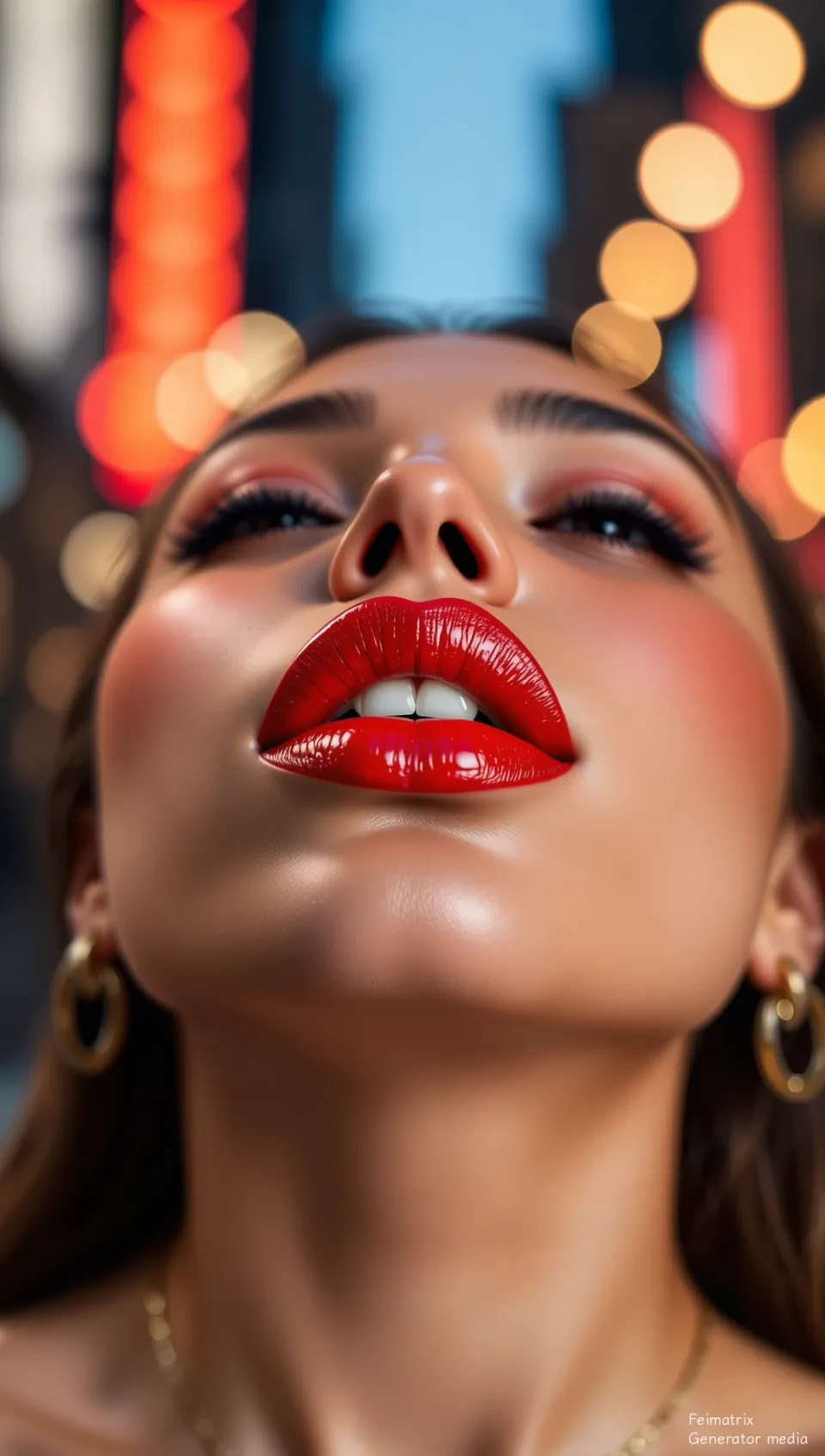 Neon Rain on Velvet Lips