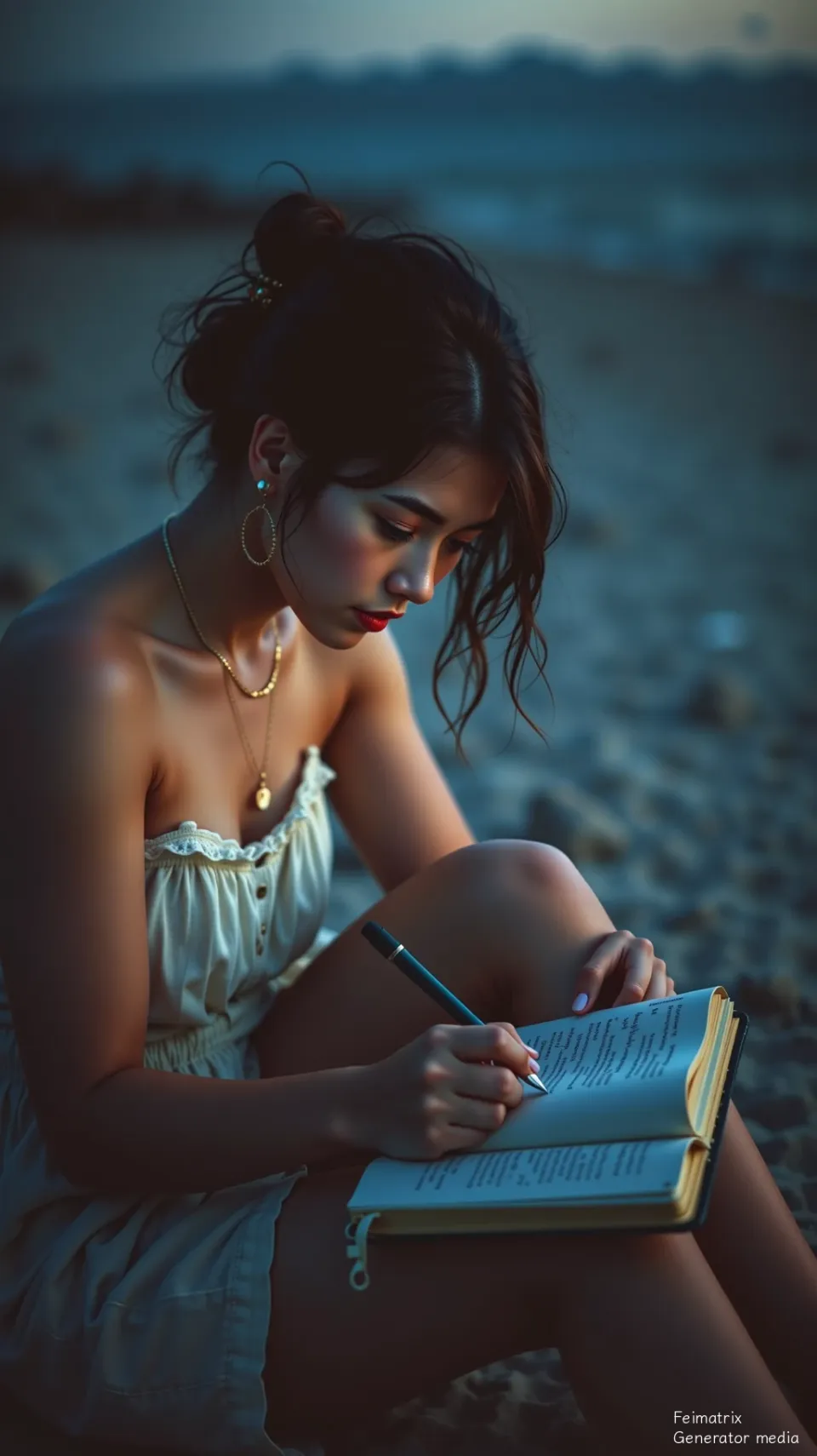 Ink-Stained Echoes of a Twilight Shore