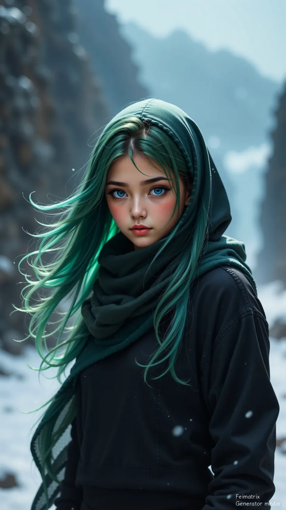 Cyan Thaw in a Concrete Winter