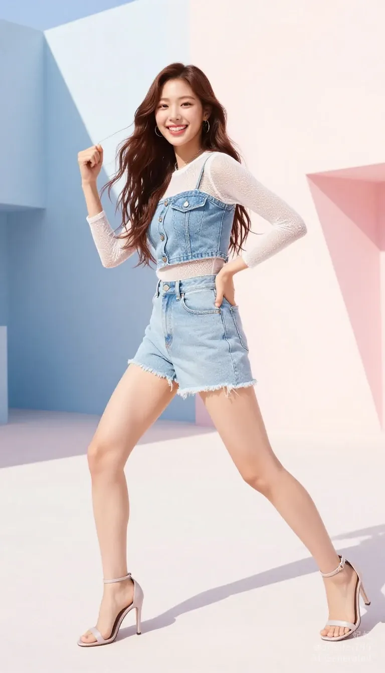 Denim Dreams in a Pastel Pulse